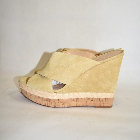 $360 VERONICA BEARD Loro Platform Wedge Sandal SUEDE CORK BEIGE 12 (DA20) - Picture 4 of 7